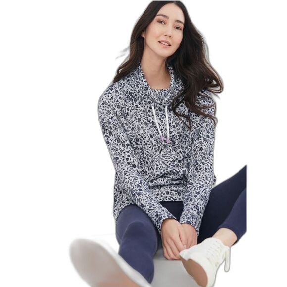 Joules Women's Nadia Sweatshirt with Funnel Neck, Marl Ditzy Floral Print, Sz 10 - Picture 1 of 8